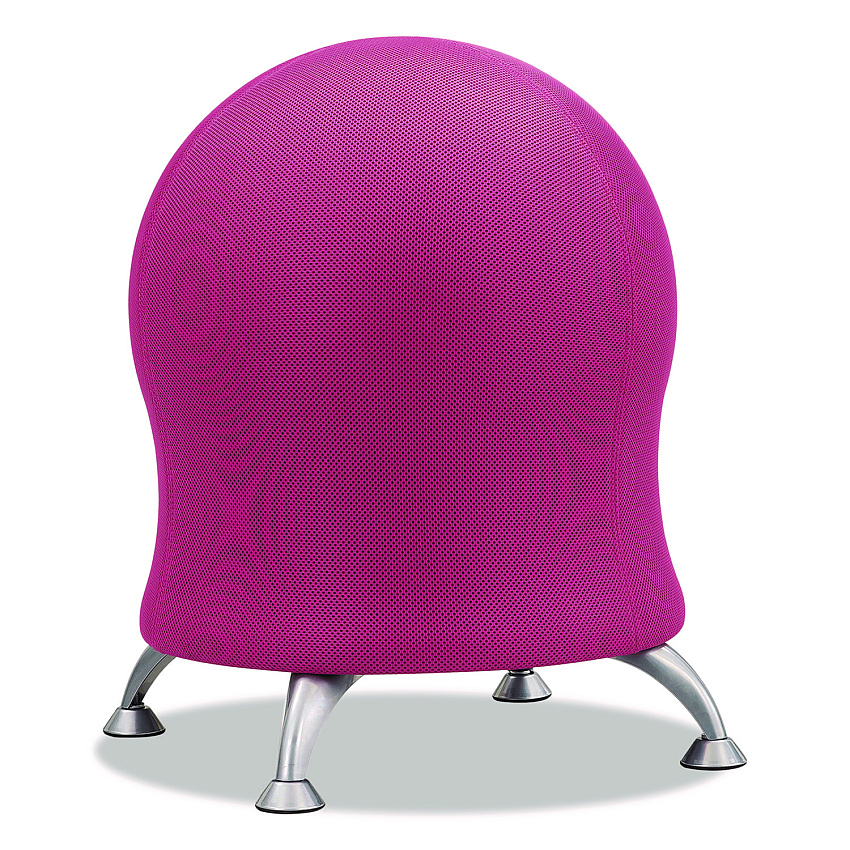 Safco Zenergy Ball Chair, Backless, Supports Up to 250 lb, Pink Fabric Seat, Silver Base, Ships in 1-3 Business Days (4750PI)