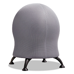 Safco Zenergy Ball Chair, Backless, Supports Up to 250 lb, Gray Fabric Seat, Black Base (4750GR)
