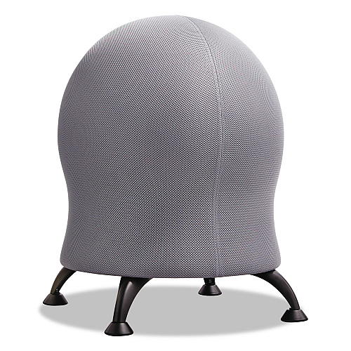 Safco Zenergy Ball Chair, Backless, Supports Up to 250 lb, Gray Fabric Seat, Black Base (4750GR)