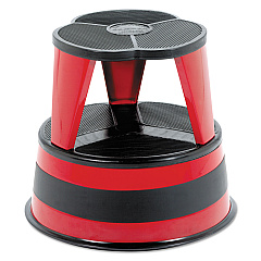 Cramer Kik-Step Steel Step Stool, 2-Step, 350 lb Capacity, 16" dia. x 14.25h, Red (100143)