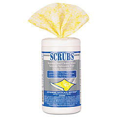SCRUBS Stainless Steel Cleaner Towels, 9.75 x 10.5, Lemon Scent, 30/Canister (91930)