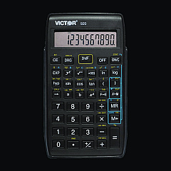 Victor 920 Compact Scientific Calculator with Hinged Case, 10-Digit LCD