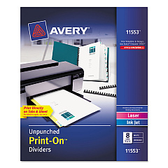 Avery Customizable Print-On Dividers, 8-Tab, Letter, 5 Sets (11553)
