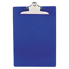Saunders Recycled Plastic Clipboard with Ruler Edge, 1" Clip Capacity, Holds 8.5 x 11 Sheets, Blue (21602)