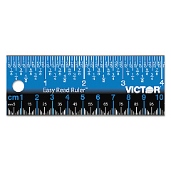 Victor Easy Read Stainless Steel Ruler, Standard/Metric, 12".5 Long, Blue (EZ12SBL)