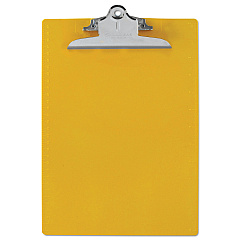 Saunders Recycled Plastic Clipboard with Ruler Edge, 1" Clip Capacity, Holds 8.5 x 11 Sheets, Yellow (21605)