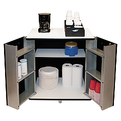 Vertiflex Refreshment Stand, Two-Shelf, 29.5w x 21d x 33h, Black/White (35157)