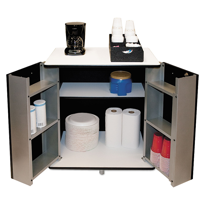 Vertiflex Refreshment Stand, Two-Shelf, 29.5w x 21d x 33h, Black/White (35157)