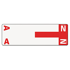Smead AlphaZ Color-Coded First Letter Combo Alpha Labels, A/N, 1.16 x 3.63, Red/White, 5/Sheet, 20 Sheets/Pack (67152)