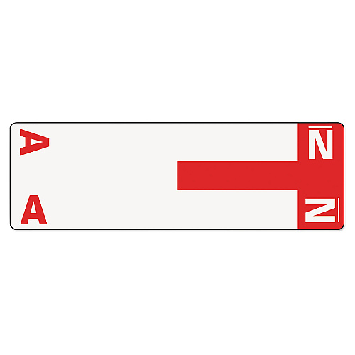 Smead AlphaZ Color-Coded First Letter Combo Alpha Labels, A/N, 1.16 x 3.63, Red/White, 5/Sheet, 20 Sheets/Pack (67152)