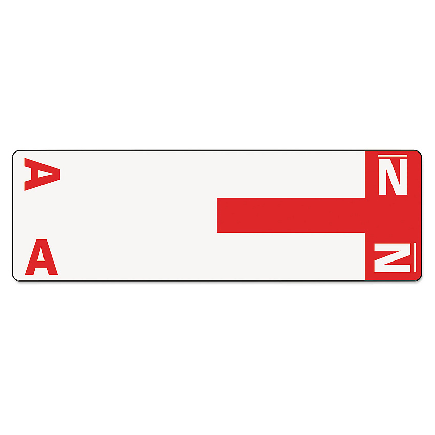 Smead AlphaZ Color-Coded First Letter Combo Alpha Labels, A/N, 1.16 x 3.63, Red/White, 5/Sheet, 20 Sheets/Pack (67152)