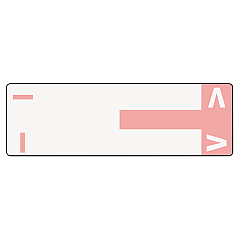 Smead AlphaZ Color-Coded First Letter Combo Alpha Labels, I/V, 1.16 x 3.63, Pink/White, 5/Sheet, 20 Sheets/Pack (67160)
