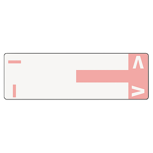 Smead AlphaZ Color-Coded First Letter Combo Alpha Labels, I/V, 1.16 x 3.63, Pink/White, 5/Sheet, 20 Sheets/Pack (67160)