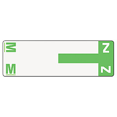 Smead AlphaZ Color-Coded First Letter Combo Alpha Labels, M/Z, 1.16 x 3.63, Light Green/White, 5/Sheet, 20 Sheets/Pack (67164)