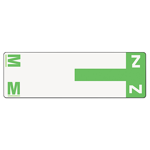 Smead AlphaZ Color-Coded First Letter Combo Alpha Labels, M/Z, 1.16 x 3.63, Light Green/White, 5/Sheet, 20 Sheets/Pack (67164)