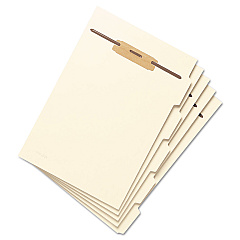 Smead Stackable Folder Dividers with Fasteners, 1/5-Cut End Tab; Top Tab, Letter Size, Manila, 50/Pack (35605)