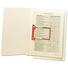 Smead U-Clip Bonded Fasteners, 2" Capacity, 2.75" Center to Center, Red/White, 100/Box (68260)