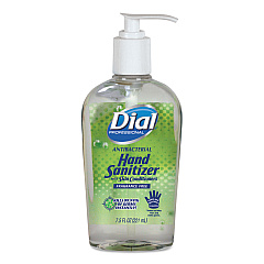 Dial Professional Antibacterial with Moisturizers Gel Hand Sanitizer, 7.5 oz Pump Bottle, Fragrance-Free, 12/Carton (01585)