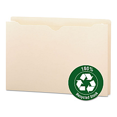 Smead 100% Recycled Top Tab File Jackets, Straight Tab, Legal Size, Manila, 50/Box (75607)