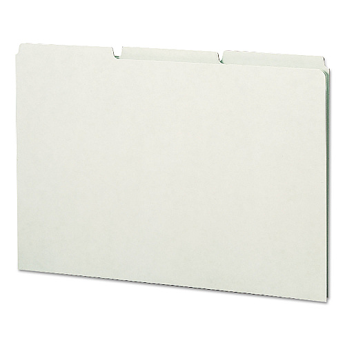 Smead Recycled Blank Top Tab File Guides, 1/3-Cut Top Tab, Blank, 8.5 x 14, Green, 50/Box (52334)