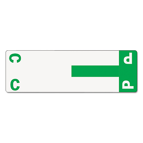 Smead AlphaZ Color-Coded First Letter Combo Alpha Labels, C/P, 1.16 x 3.63, Dark Green/White, 5/Sheet, 20 Sheets/Pack (67154)