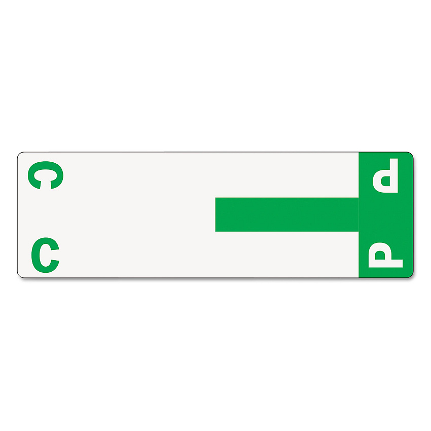 Smead AlphaZ Color-Coded First Letter Combo Alpha Labels, C/P, 1.16 x 3.63, Dark Green/White, 5/Sheet, 20 Sheets/Pack (67154)
