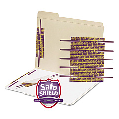 Smead SafeSHIELD Fasteners, 2" Capacity, 2.75" Center to Center, Purple, 50/Box (68216)