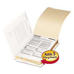 Smead Stackable Folder Dividers with Fasteners, 1/5-Cut End Tab, Legal Size, Manila, 50/Pack (35650)