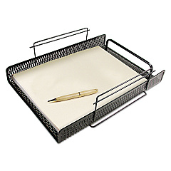 Artistic Urban Collection Punched Metal Letter Tray, 1 Section, Letter Size Files, 10" x 13.75" x 3.5", Black (ART20002)