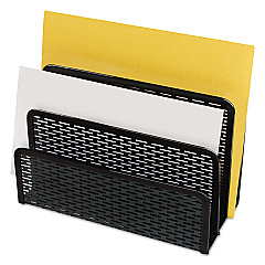 Artistic Urban Collection Punched Metal Letter Sorter, 3 Sections, DL to A6 Size Files, 6.5" x 3.25" x 5.5", Black (ART20003)