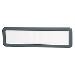 Universal Recycled Cubicle Nameplate with Rounded Corners, 9 x 2.5, Charcoal (UNV08223)