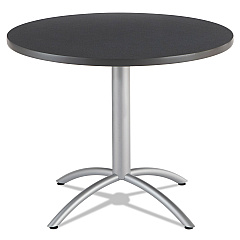 Iceberg CafeWorks Table, Cafe-Height, Round Top, 36" dia x 30"h, Graphite Granite/Silver (65628)