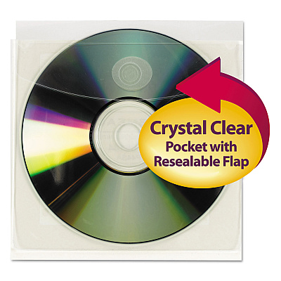 Smead Self-Adhesive CD/Diskette Pockets, 10/Pack (68144)