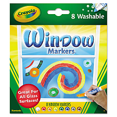 Crayola Washable Window FX Marker, Broad Bullet Tip, Assorted Colors, 8/Pack (588165)