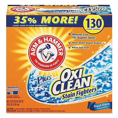 Arm & Hammer Power of OxiClean Powder Detergent, Fresh, 9.92 lb Box, 3/Carton (3320000108)