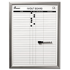 AbilityOne 7110015680403 SKILCRAFT Quartet Magnetic In/Out Board, 22 x 26, Aluminum Frame
