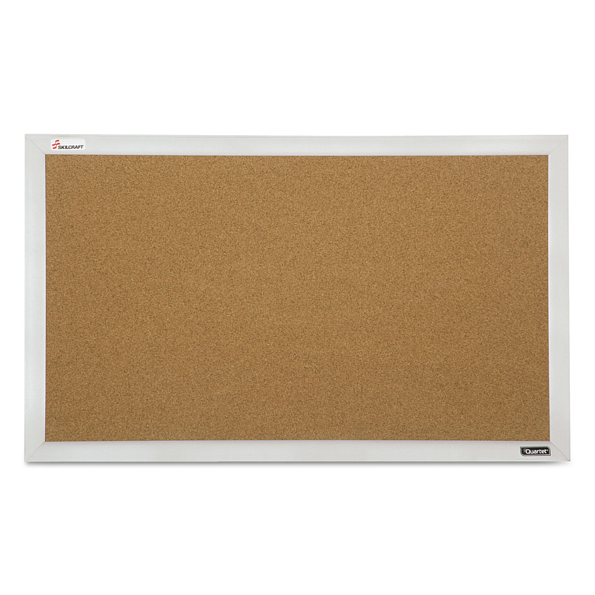 AbilityOne 7195015679517 SKILCRAFT Quartet Cubicle Cork Board, 21 1/2 x 32, Aluminum Frame