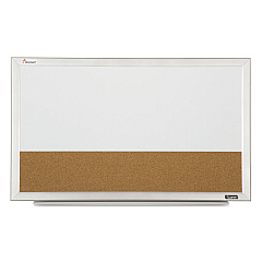 AbilityOne 7110015680402 SKILCRAFT Quartet Cubicle Combination Boards, 18 x 30, White Frame