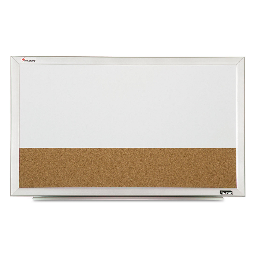 AbilityOne 7110015680402 SKILCRAFT Quartet Cubicle Combination Boards, 18 x 30, White Frame