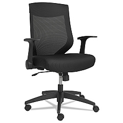 Alera EB-K Series Synchro Mid-Back Flip-Arm Mesh Chair, Supports Up to 275 lb, 18.5 to 22.04" Seat Height, Black (ALEEBK4217)