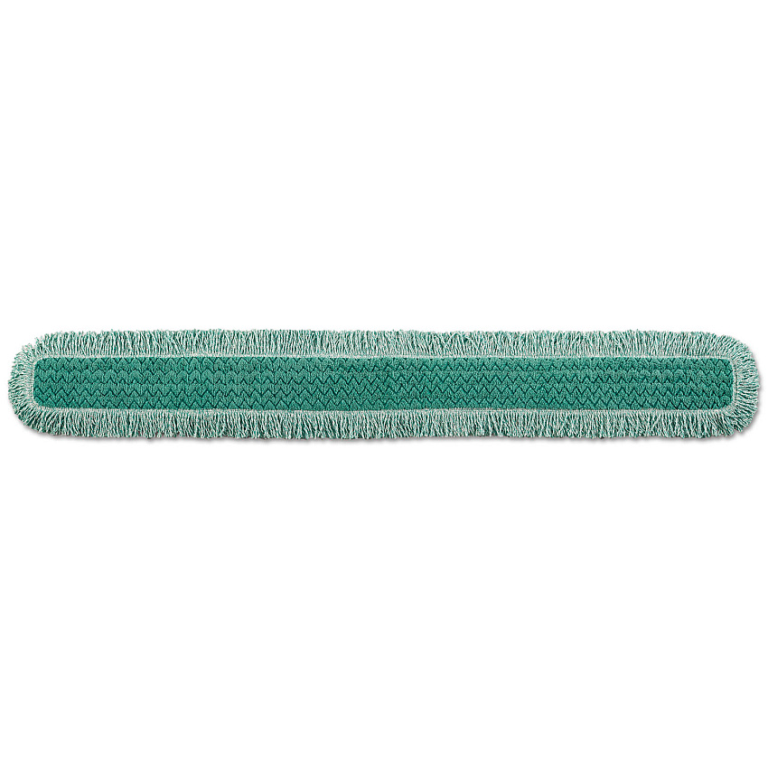 Rubbermaid Commercial HYGEN HYGEN Dust Mop Heads With Fringe, Green, 60 in., Microfiber, Cut-End (Q460GRE)