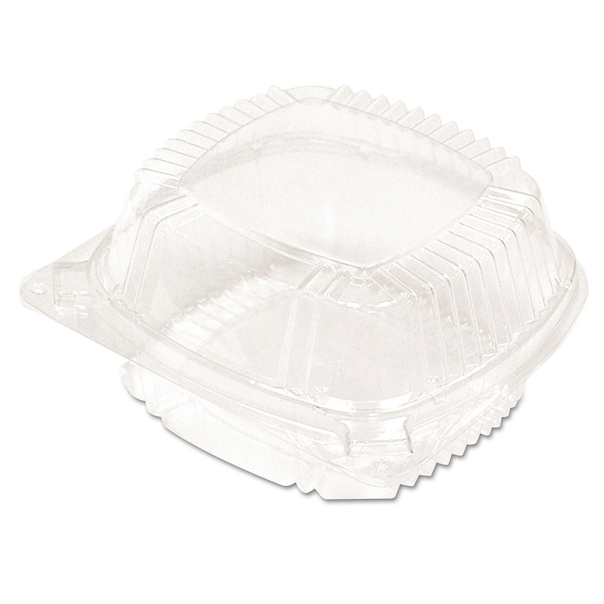 Pactiv Evergreen ClearView SmartLock Hinged Lid Container, Hoagie Container, 11 oz, 5.25 x 5.25 x 2.5, Clear, 375/Carton (YCI81050)