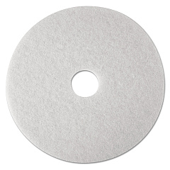 3M Low-Speed Super Polishing Floor Pads 4100, 24" Diameter, White, 5/Carton (08488)