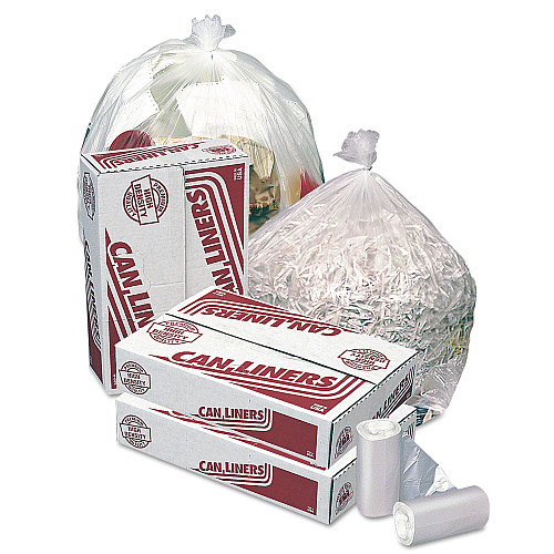 Pitt Plastics High-Density Coreless Mini-Roll Can Liners, 30 gal, 10 microns, 30" x 37", Natural, 500/Carton (MR30371MC)