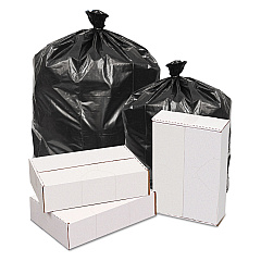 GEN Waste Can Liners, 60 gal, 1.6 mil, 38" x 58", Black, 100/Carton (GEN385820)
