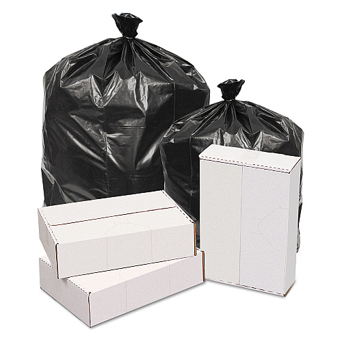 GEN Waste Can Liners, 60 gal, 1.6 mil, 38" x 58", Black, 100/Carton (GEN385820)