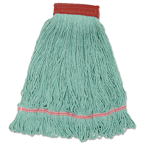 Boardwalk Wideband Looped-End Mop Heads, Large, Green, 12/Carton (BWKLM30314L)