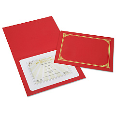 AbilityOne 7510016272960 SKILCRAFT Gold Foil Document Cover, 12.5 x 9.75, Red, 6/Pack