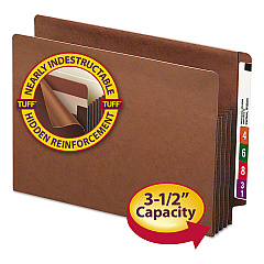 Smead Heavy-Duty Redrope End Tab TUFF Pockets, 3.5" Expansion, Letter Size, Redrope, 10/Box (73780)