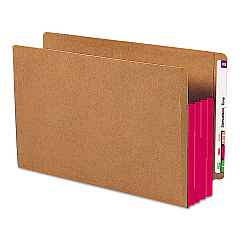Smead Redrope Drop-Front End Tab File Pockets, Fully Lined 6.5" High Gussets, 3.5" Expansion, Legal Size, Redrope/Red, 10/Box (74686)